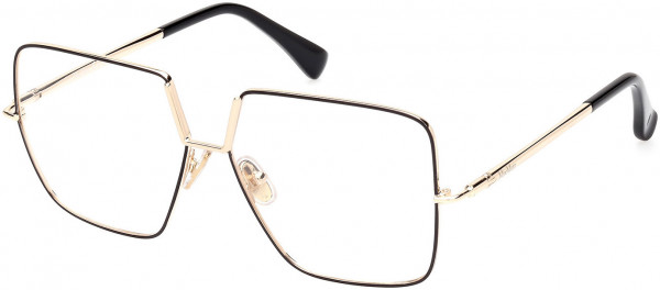 Max Mara MM5120 Eyeglasses, 001 - Shiny Black / Shiny Pale Gold