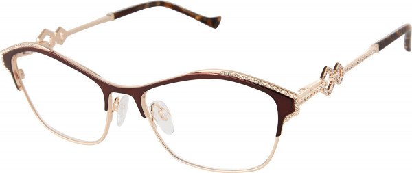 Tura TE290 Eyeglasses, Brown/Gold (BRN)