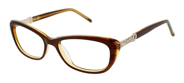 Jessica McClintock JMC 4014 Eyeglasses, Brown Horn