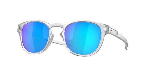 Oakley OO9265 LATCH Sunglasses, 926565 LATCH MATTE CLEAR PRIZM SAPPHI (WHITE)