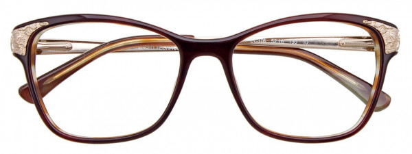 EasyClip EC376 Eyeglasses, 010 - Dark Brown & Gold