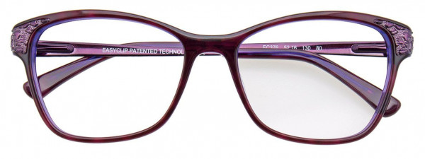 EasyClip EC376 Eyeglasses, 080 - Dark Red & Dark Purple