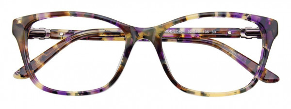 EasyClip EC404 Eyeglasses, 080 - Purple & Brown & Cream & Black