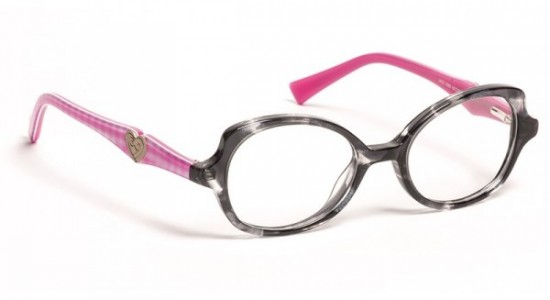 J.F. Rey JADE Eyeglasses, 0080 MARBLED BLACK PINK WITH PINK TEMPLES 4/6