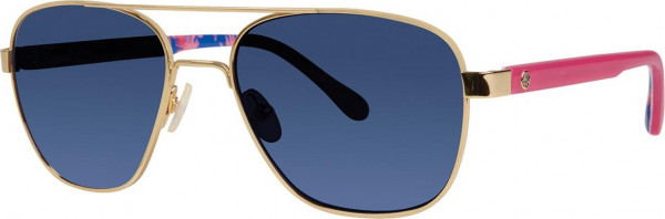 Lilly Pulitzer Callie Sunglasses, Gold Navy