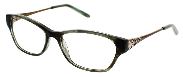 Jessica McClintock JMC 4026 Eyeglasses, Green Horn