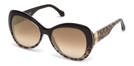 Roberto Cavalli CAVRIGLIA Sunglasses, 50G - Dark Brown/other / Brown Mirror