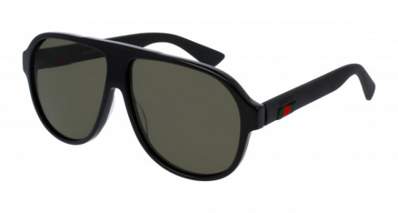 Gucci GG0009S Sunglasses, 001 - BLACK with GREEN lenses