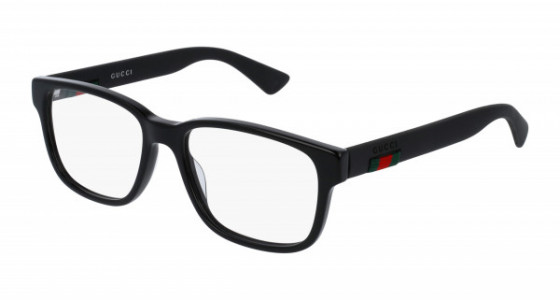 Gucci GG0011O Eyeglasses, 005 - BLACK with TRANSPARENT lenses