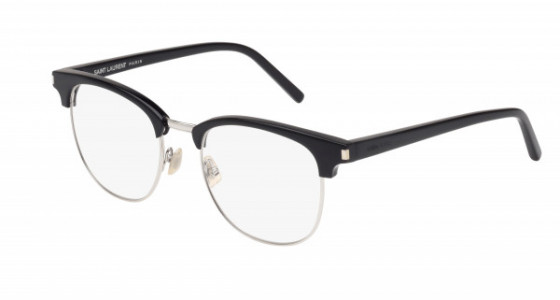 Saint Laurent SL 104 Eyeglasses, 001 - BLACK with TRANSPARENT lenses