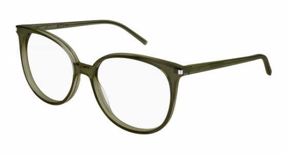 Saint Laurent SL 39 Eyeglasses, 006 - GREEN with TRANSPARENT lenses