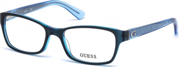 Guess GU2591 Eyeglasses, 090 - Blue/Monocolor / Shiny Lilac