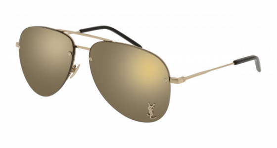 Saint Laurent CLASSIC 11 M Sunglasses, 004 - GOLD with BRONZE lenses