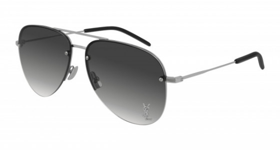 Saint Laurent CLASSIC 11 M Sunglasses, 005 - SILVER with GREY lenses