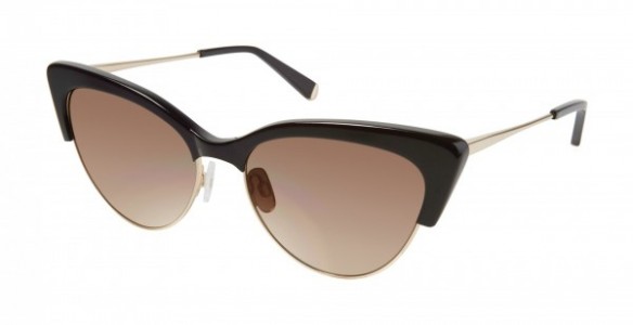 Kate Young K529 Sunglasses, Black/Gold (BLK)