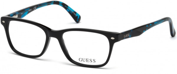 Guess GU9172 Eyeglasses, 001 - Shiny Black / Coloured Havana
