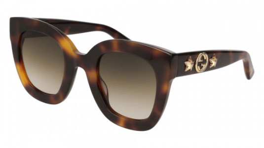 Gucci GG0208S Sunglasses, 003 - HAVANA with BROWN lenses