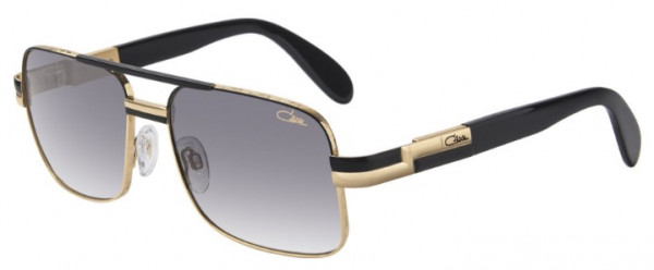 Cazal Cazal Legends 988 Sunglasses, 001 Black-Gold/Grey Gradient Lenses