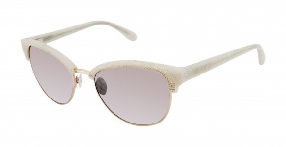 Lulu Guinness L154 Sunglasses, Gold/Bone (GLD)