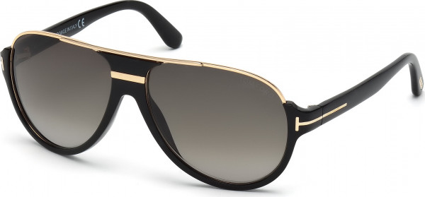 Tom Ford FT0334 DIMITRY Sunglasses, 01P - Shiny Black / Shiny Black
