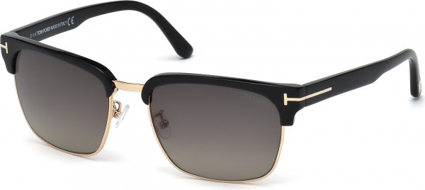 Tom Ford FT0367 RIVER Sunglasses, 01D - Shiny Black / Shiny Black