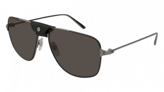Cartier CT0037S Sunglasses, 001 - RUTHENIUM with GREY lenses