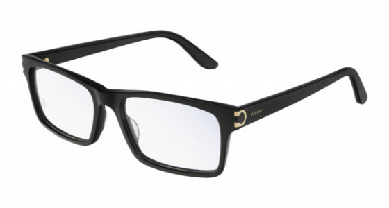 Cartier CT0005O Eyeglasses, 010 - BLACK with TRANSPARENT lenses