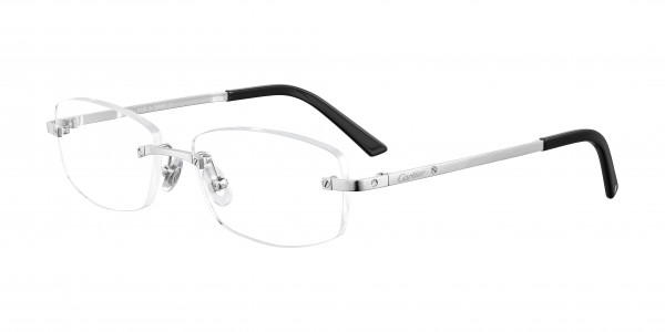 Cartier CT0086O Eyeglasses, 002 - SILVER with TRANSPARENT lenses