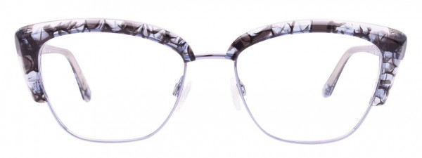 Paradox P5041 Eyeglasses, 050 - Shiny SteelBlue & Blue Crystal & Black