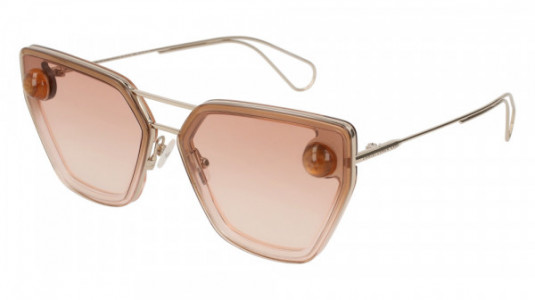 Christopher Kane CK0023S Sunglasses, 002 - GOLD with ORANGE lenses
