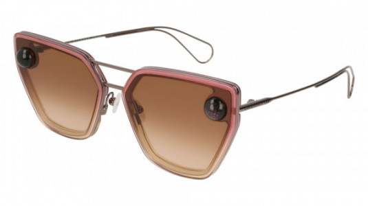 Christopher Kane CK0023S Sunglasses, 003 - RUTHENIUM with BROWN lenses