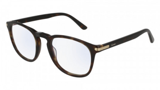 Cartier CT0017O Eyeglasses, 005 - HAVANA with TRANSPARENT lenses
