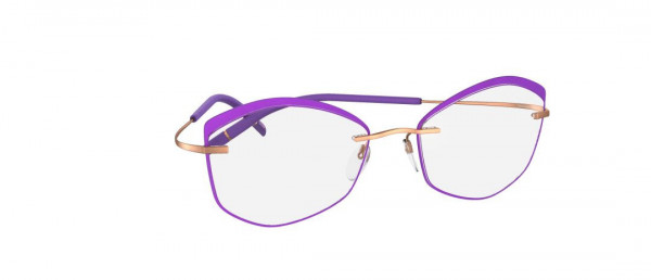 Silhouette TMA Icon Accent Rings fw Eyeglasses, 3530 Rose Gold / Amethyst