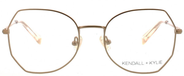 KENDALL + KYLIE JOANNA Eyeglasses, Satin Rose Gold with Champagne Crystal