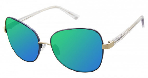 Glamour Editor's Pick GL2006 Sunglasses, C02 Mt Navy/Crystal (Blue - Green Flash)