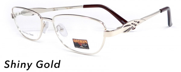 Smilen Eyewear Gotham Premium Steel 27 Eyeglasses, Shiny Gold
