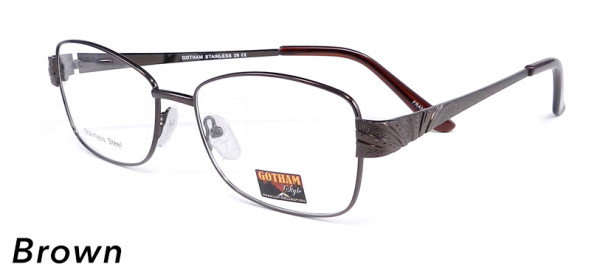 Smilen Eyewear Gotham Premium Steel 26 Eyeglasses, Brown