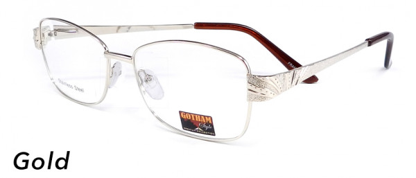 Smilen Eyewear Gotham Premium Steel 26 Eyeglasses, Gold