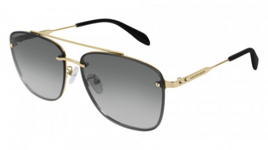 Alexander McQueen AM0184SK Sunglasses, 004 - GOLD with GREY lenses