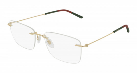 Gucci GG0399O Eyeglasses, 002 - GOLD with TRANSPARENT lenses