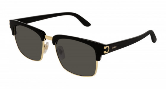 Cartier CT0132S Sunglasses, 001 - BLACK with GREY lenses