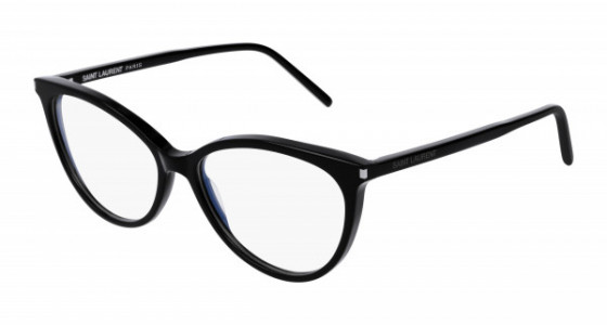 Saint Laurent SL 261 Eyeglasses, 001 - BLACK with TRANSPARENT lenses