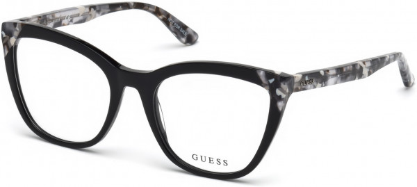 Guess GU2674 Eyeglasses, 001 - Shiny Black / Animal/Monocolor