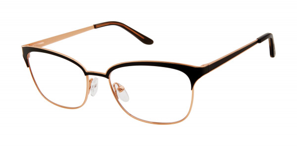 Geoffrey Beene G227 Eyeglasses, Black/Rose Gold (BLK)