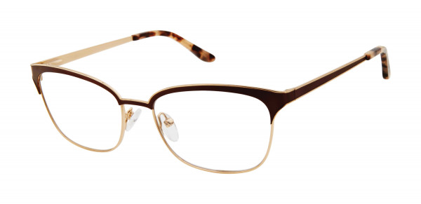 Geoffrey Beene G227 Eyeglasses, Brown/Gold (BRN)