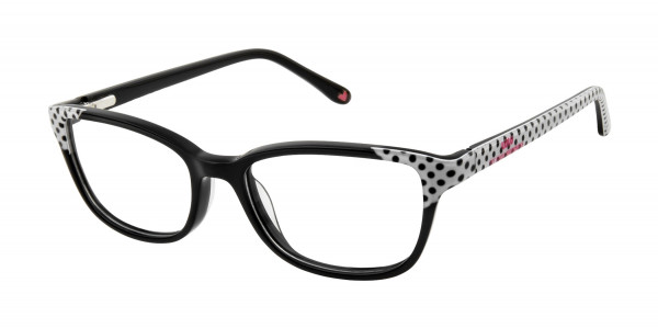 Lulu Guinness LK020 Eyeglasses, Black With Black/White Polka Dots (BLK)