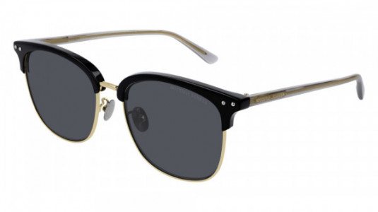 Bottega Veneta BV0217SK Sunglasses, 001 - BLACK with GREY temples and GREY lenses