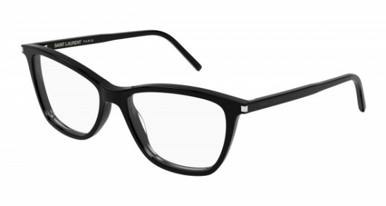 Saint Laurent SL 259 Eyeglasses, 011 - BLACK with TRANSPARENT lenses