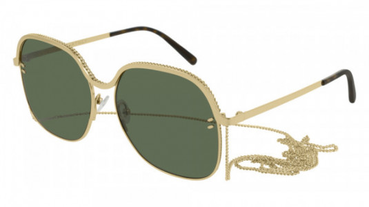Stella McCartney SC0166S Sunglasses, 001 - GOLD with GREEN lenses