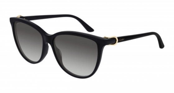 Cartier CT0186S Sunglasses, 001 - BLACK with GREY lenses